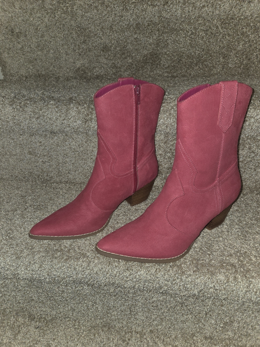 Coconuts by Matisse Rose Pink Suede Western Ankle Boots